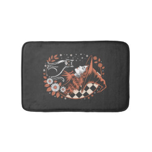 Witch Chequered Halloween Bath Mat