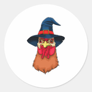 Witch Chicken Funny Halloween Horror Scary Classic Round Sticker