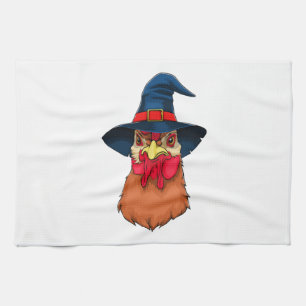 Witch Chicken Funny Halloween Horror Scary Tea Towel