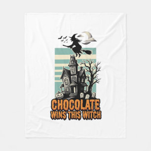 Witch Chocolate Shirt Sweet Halloween Treat Design Fleece Blanket