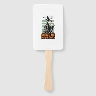 Witch Chocolate Shirt Sweet Halloween Treat Design Hand Fan