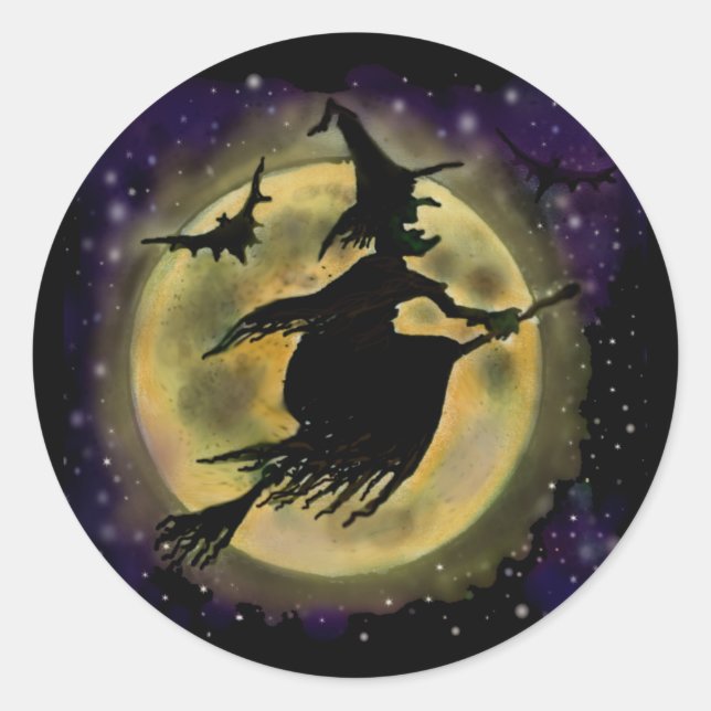 Witch Classic Round Sticker (Front)