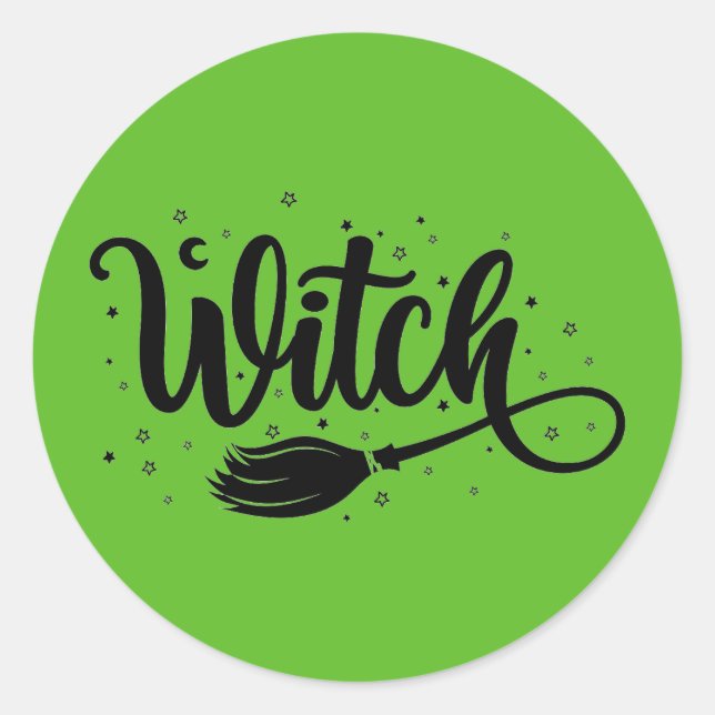 Witch Classic Round Sticker (Front)