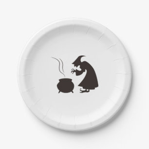 witch cooking paper plate