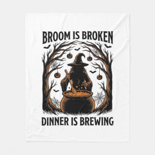 Witch Cooking Shirt Funny Halloween Cauldron Desig Fleece Blanket