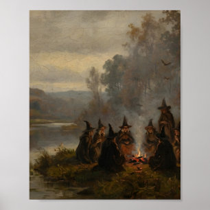 Witch Coven I Vintage Painting Poster