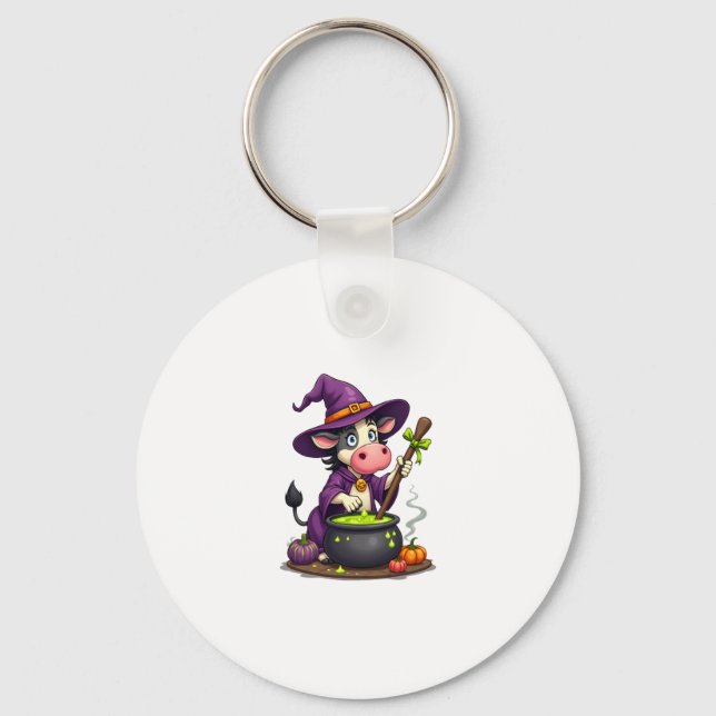 Witch Cow Cauldron Brew Key Ring (Front)