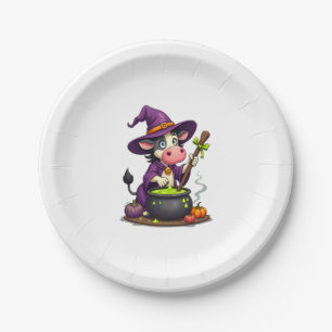 Witch Cow Cauldron Brew Paper Plate