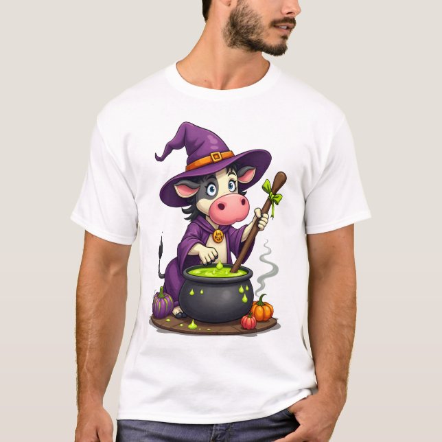 Witch Cow Cauldron Brew T-Shirt (Front)
