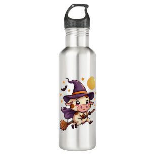 Witch Cow on a Broomstick 710 Ml Water Bottle