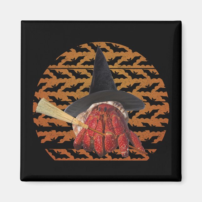 Witch Crab Funny Halloween Hermit Crab Lover Magnet (Front)