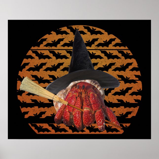 Witch Crab Funny Halloween Hermit Crab Lover Poster (Front)