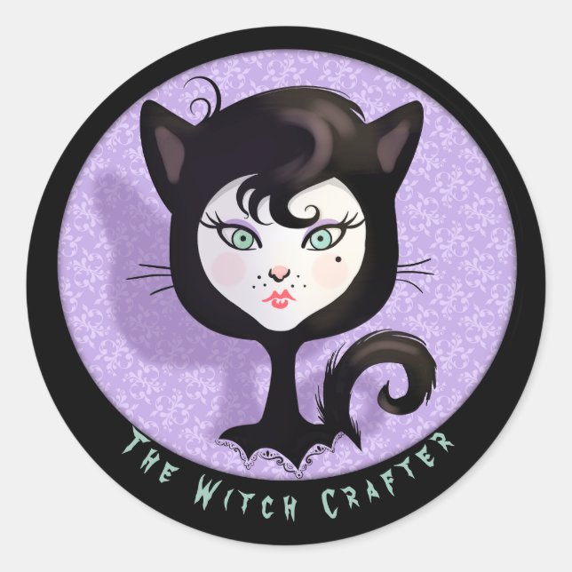 Witch Crafter Halloween magic Classic Round Sticker (Front)