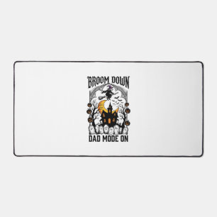 Witch Dad Halloween Broom Broke Vintage Graphic_1 Desk Mat