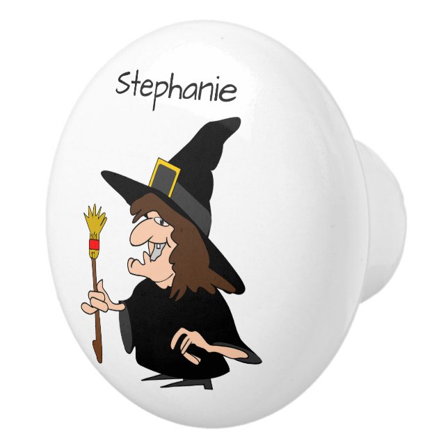 Witch Design Personalised Ceramic Knob (Right)