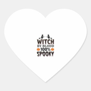 Witch DNA Design Spooky Halloween Humor_1 Heart Sticker