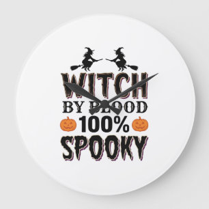 Witch DNA Design Spooky Halloween Humor_1 Large Clock