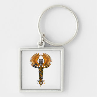 Witch Doctor Caduceus Key Ring