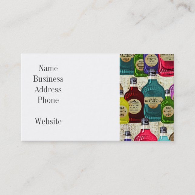 Witch Doctors Magic Potion Apothecary Tonic Bottle Business Card (Front)