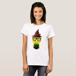 Witch Emoji Holding Cauldron Funny Halloween Shirt