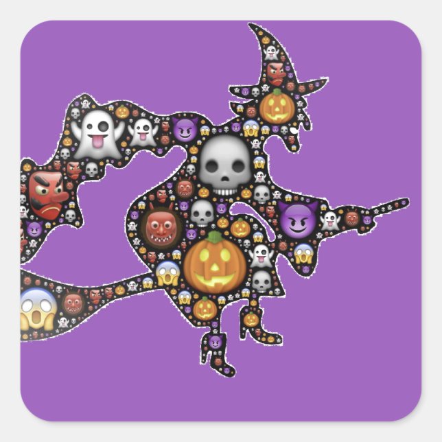 witch emoji square sticker (Front)