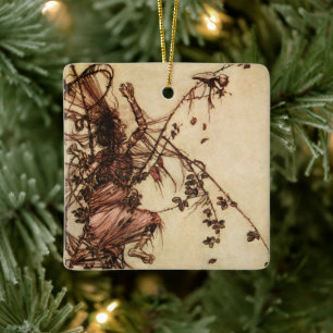 Witch Entangled in Thorns by Arthur Rackham Ceramic Ornament