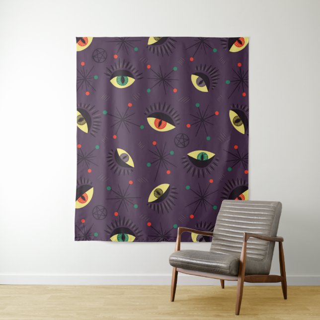 Witch Eyes Dark Gothic Occult Pattern Tapestry (In Situ)