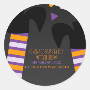 Witch Feet Halloween Soap Homemade Business Classic Round Sticker