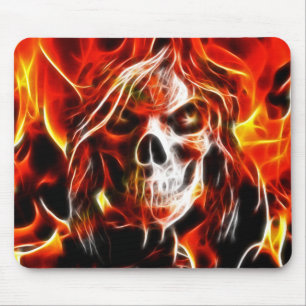 Witch Fiery Skull Mouse Pad