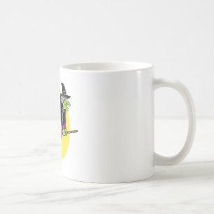 Witch flying by moon coffee mug