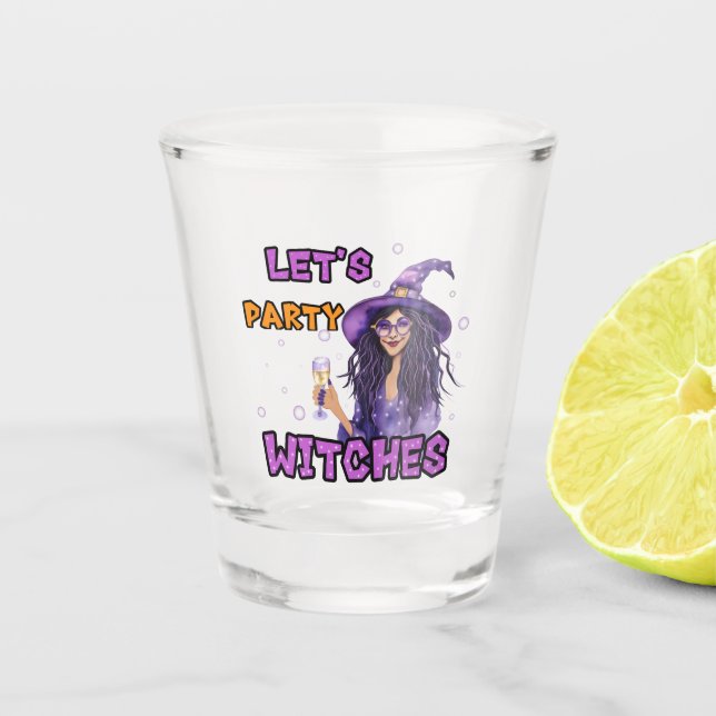 Witch for Halloween Shot Glass (Front)