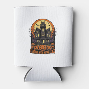 Witch Friends Halloween Haunted House Shirt_1 Can Cooler