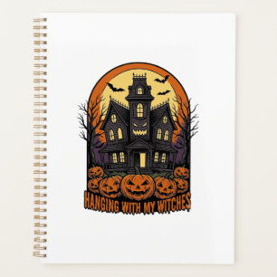 Witch Friends Halloween Haunted House Shirt_1 Planner