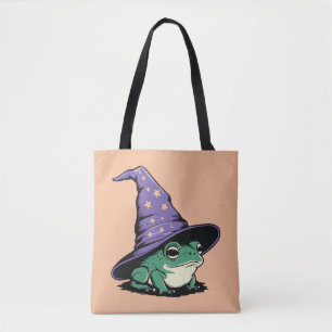 Witch frog tote bag