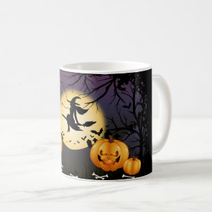 Witch Full Moon Pumpkins Spooky Halloween Coffee Mug