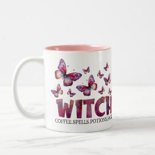 Witch Galaxy: Unleash Magic with Coffee & Spells Two-Tone Coffee Mug