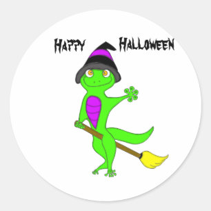 witch gecko classic round sticker