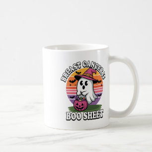 Witch Ghost Breast Cancer Boo Sheet Halloween Coffee Mug