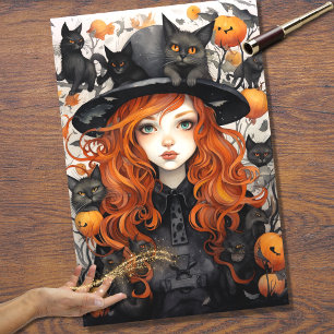 Witch Girl 3 Halloween Decoupage Paper