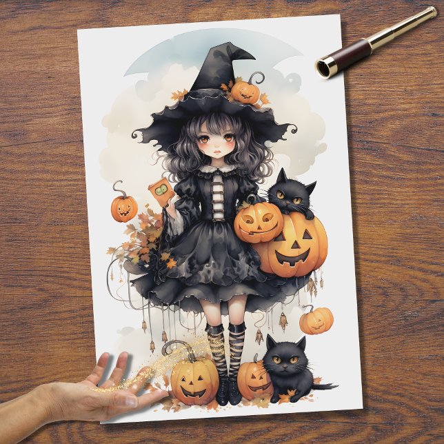 Witch Girl 7 Halloween Decoupage Paper (Creator Uploaded)