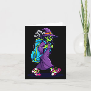 Witch Golf Halloween Costume Funny Retro Design Lo Card
