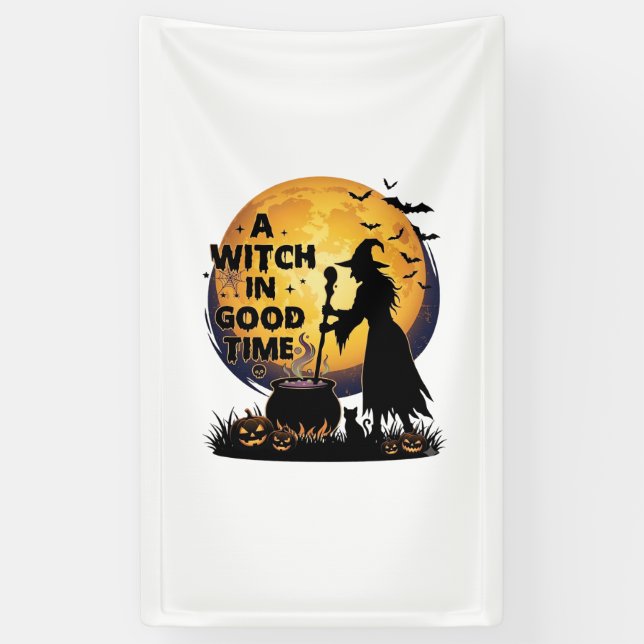 Witch Good Time Halloween Moon Cauldron_1 Banner (Vertical)