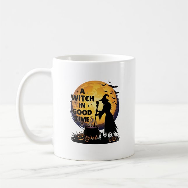 Witch Good Time Halloween Moon Cauldron_1 Coffee Mug (Left)