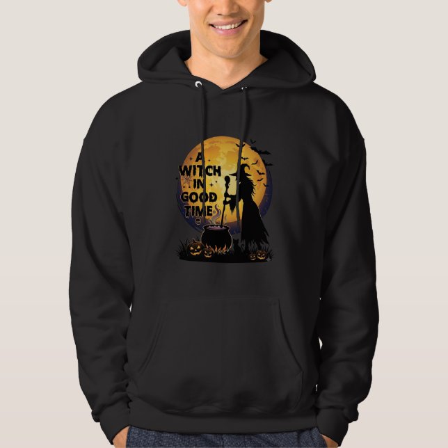 Witch Good Time Halloween Moon Cauldron_1 Hoodie (Front)
