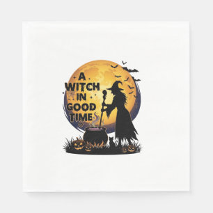 Witch Good Time Halloween Moon Cauldron_1 Napkin