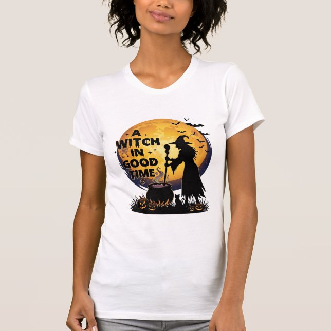 Witch Good Time Halloween Moon Cauldron_1 T-Shirt (Front)