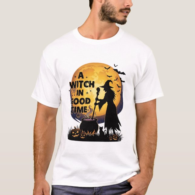 Witch Good Time Halloween Moon Cauldron_1 T-Shirt (Front)