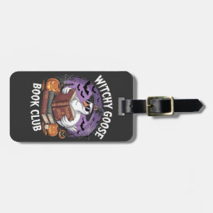 Witch Goose Book Club Spooky Halloween Animal Luggage Tag