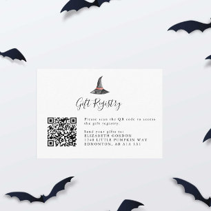 Witch Halloween Baby Shower Gift Registry QR Code  Enclosure Card