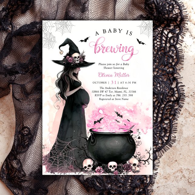 Witch Halloween Baby Shower Invitation (Creator Uploaded)